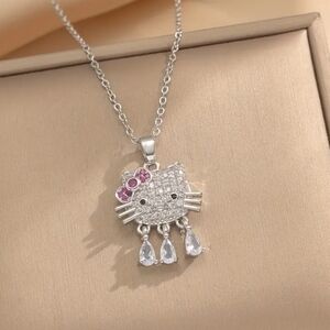 High Quality Niche Hello Kitty Silver Necklace